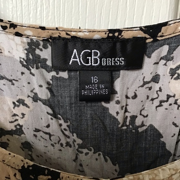 AGB: Black white and tan dress. Size 16 - Picture 7 of 9
